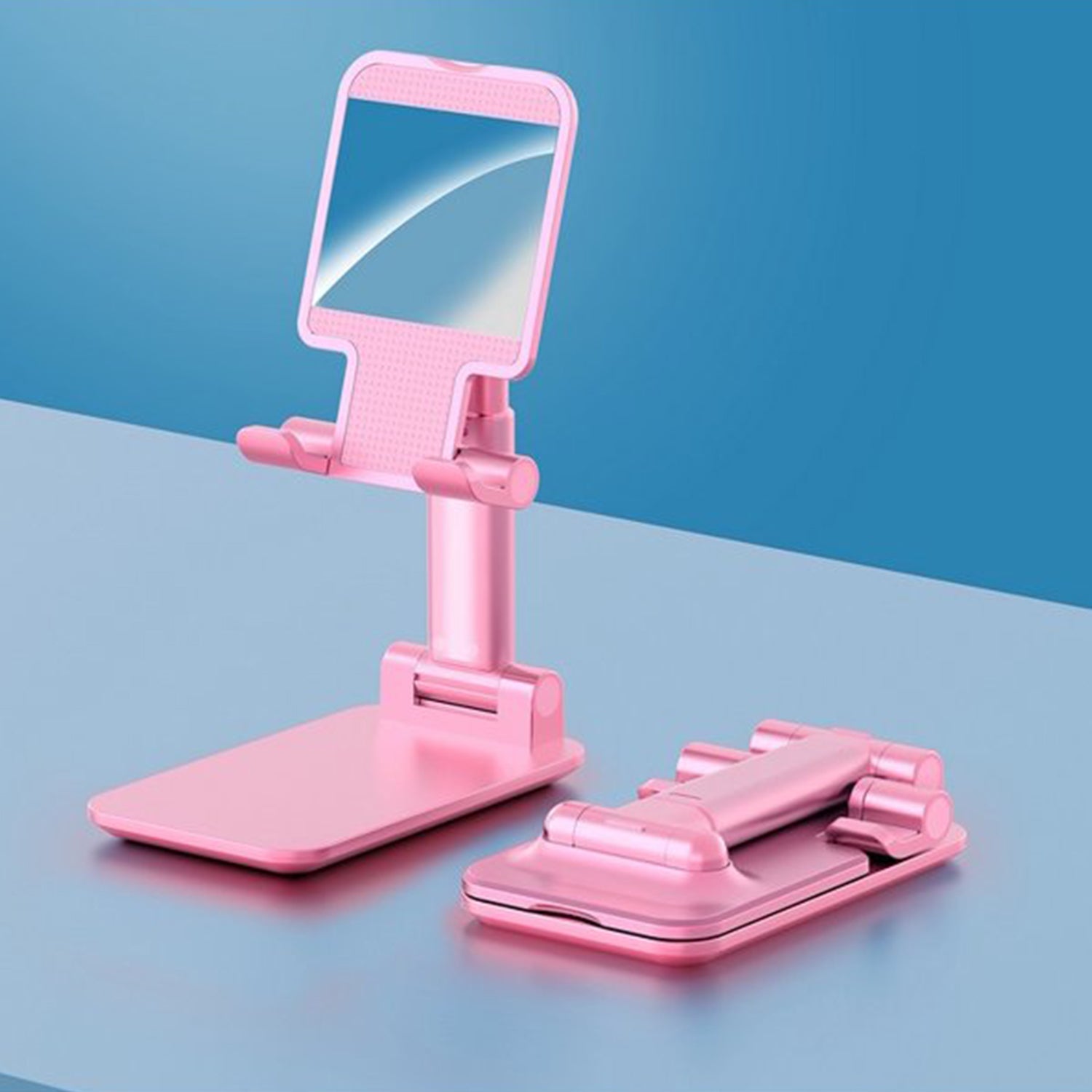 6636 Desktop Cell Phone Stand Phone Holder With Mirror Full 3-way Adjustable Phone Stand For Desk Height + Angles Perfect As Desk Organizers And Accessories. - DanishHub