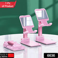 6636 Desktop Cell Phone Stand Phone Holder With Mirror Full 3-way Adjustable Phone Stand For Desk Height + Angles Perfect As Desk Organizers And Accessories. - DanishHub