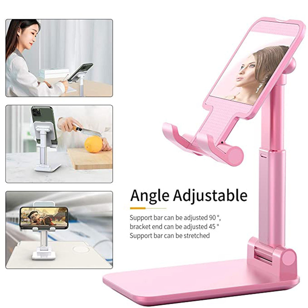 6636 Desktop Cell Phone Stand Phone Holder With Mirror Full 3-way Adjustable Phone Stand For Desk Height + Angles Perfect As Desk Organizers And Accessories. - DanishHub