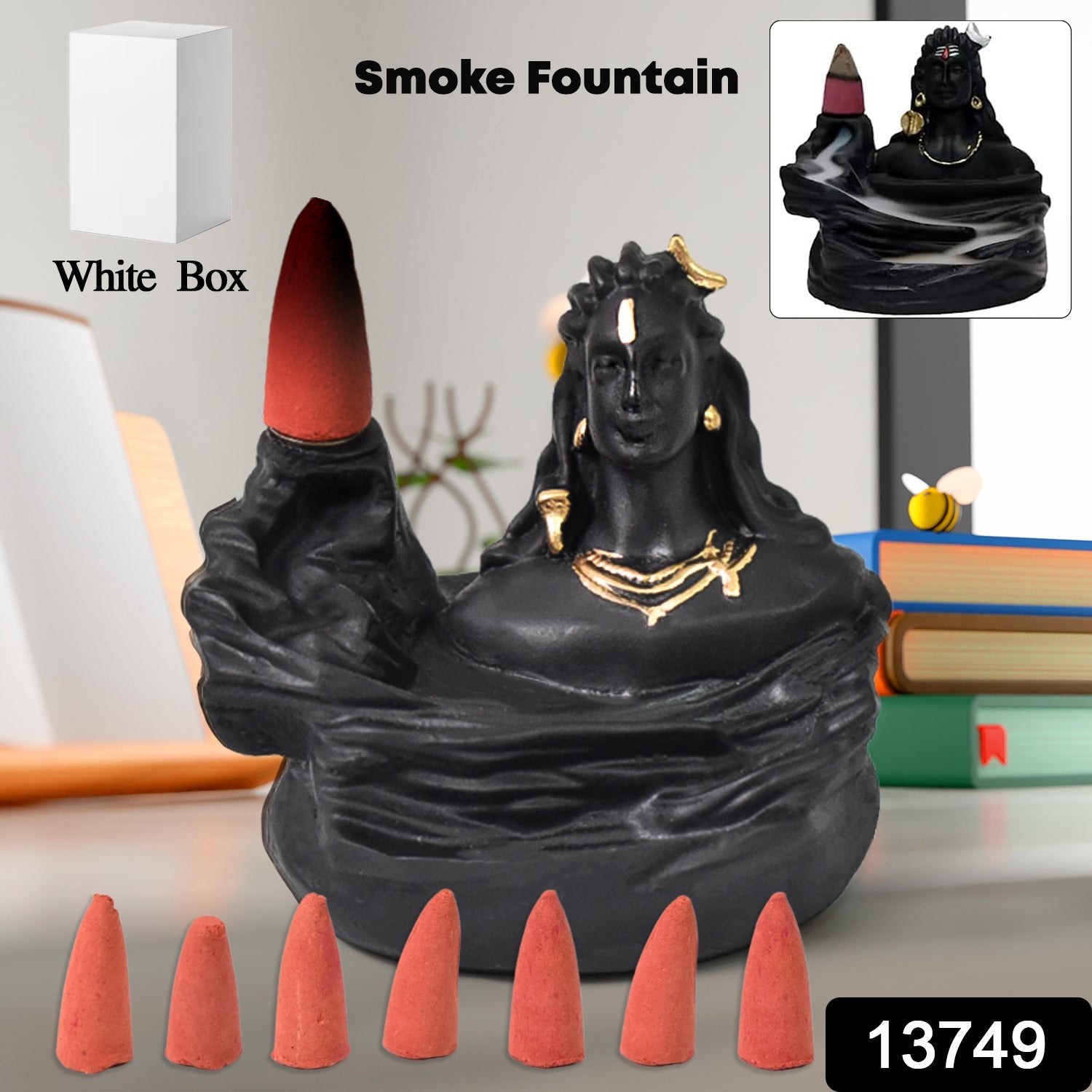 Adiyogi Shiva Backflow Smoke Fountain Incense Holder Burner (1 Pc) - DanishHub