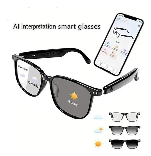 AI Smart Translation Glasses | Photochromic Bluetooth Glasses with AI Voice Assistant & Hands-Free Audio - DanishHubCycle Glasses