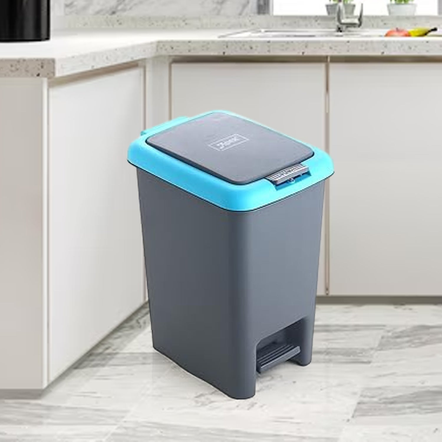 Apex Plastic Push N Pedal Dust Bin Hands-free Operation Compact Design 6.5 Liters (1 Pc Mix Color) - DanishHub