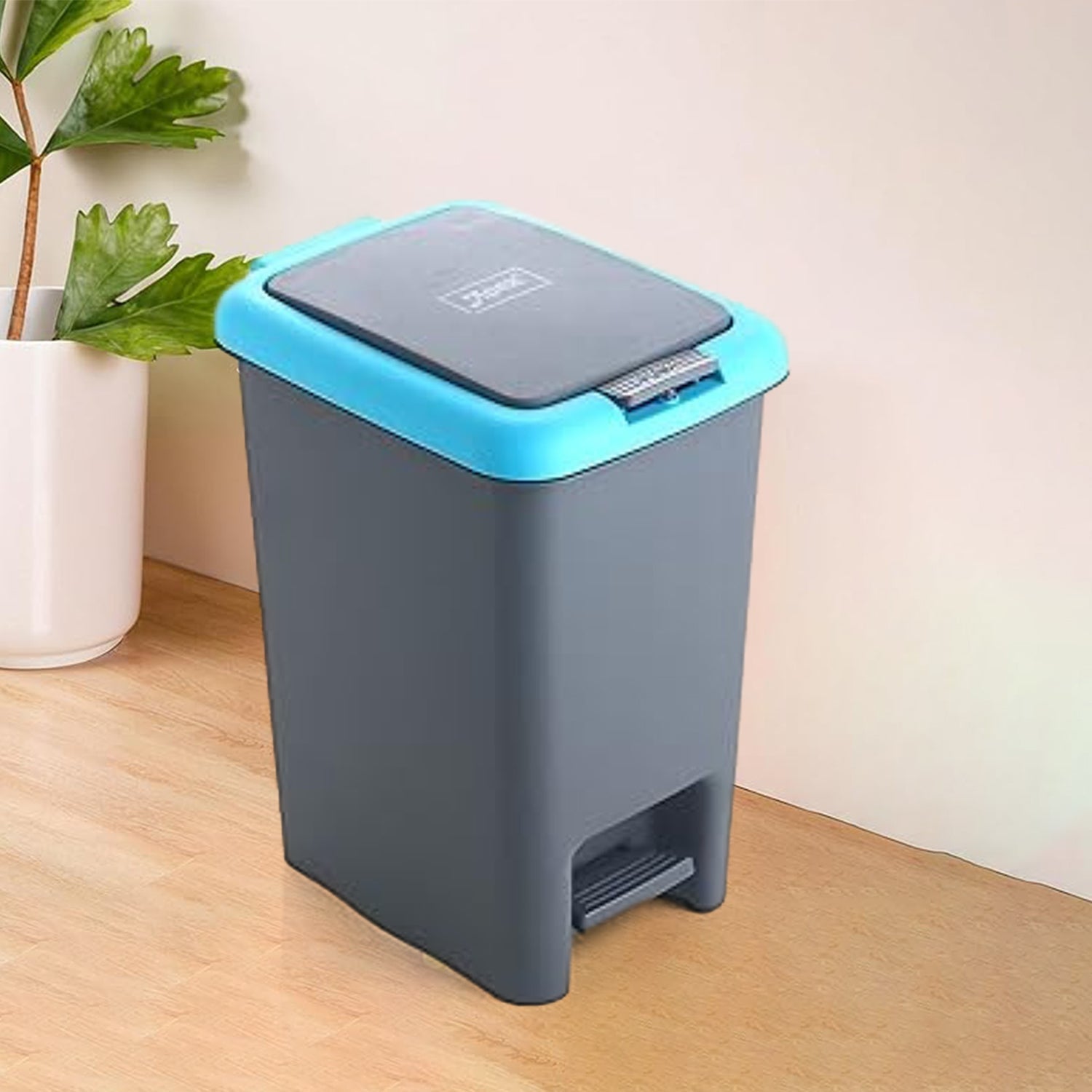Apex Plastic Push N Pedal Dust Bin Hands-free Operation Compact Design 6.5 Liters (1 Pc Mix Color) - DanishHub