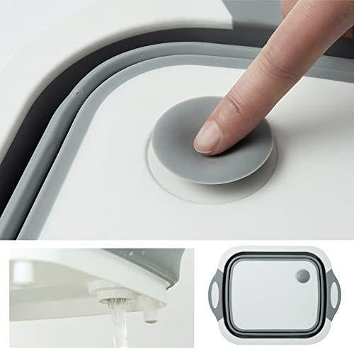 (Brown Box) Foldable Chopping Board Dish Rack Washing Bowl Draining Basket 3in1 Multi-function - DanishHub