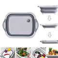 (Brown Box) Foldable Chopping Board Dish Rack Washing Bowl Draining Basket 3in1 Multi-function - DanishHub