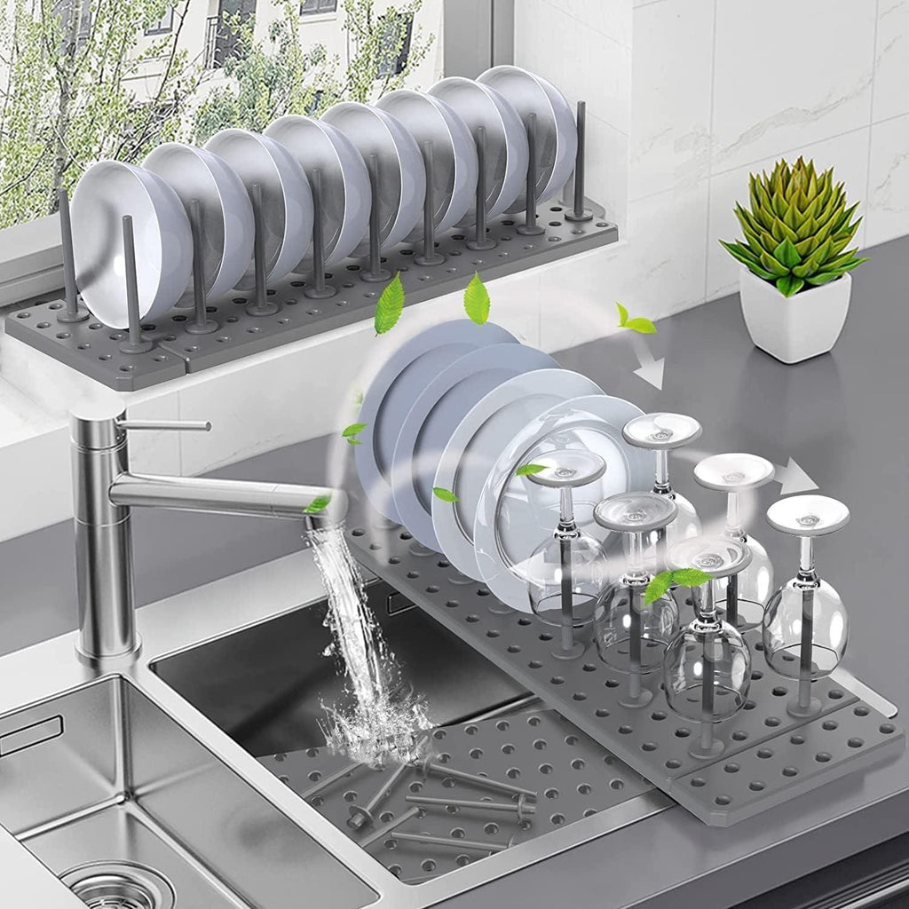 Drain Shelf Dish Drying Rack | Kitchen Sink Drain Organizer & Storage Rack - DanishHubDrying Racks