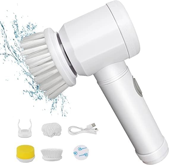 Electric Cleaning Brush, Electric Rotary Cleaning Brush with 3 Brush Heads Insulator Polisher Bathroom Shower Tub Kitchen Stove Floor Car - DanishHubBrushes
