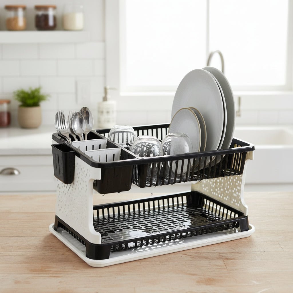 Kitchen Organizer Rack with Water Storing Tray | Multipurpose Dish Drying Rack & Kitchen Storage Organizer - DanishHubKitchen & Dining