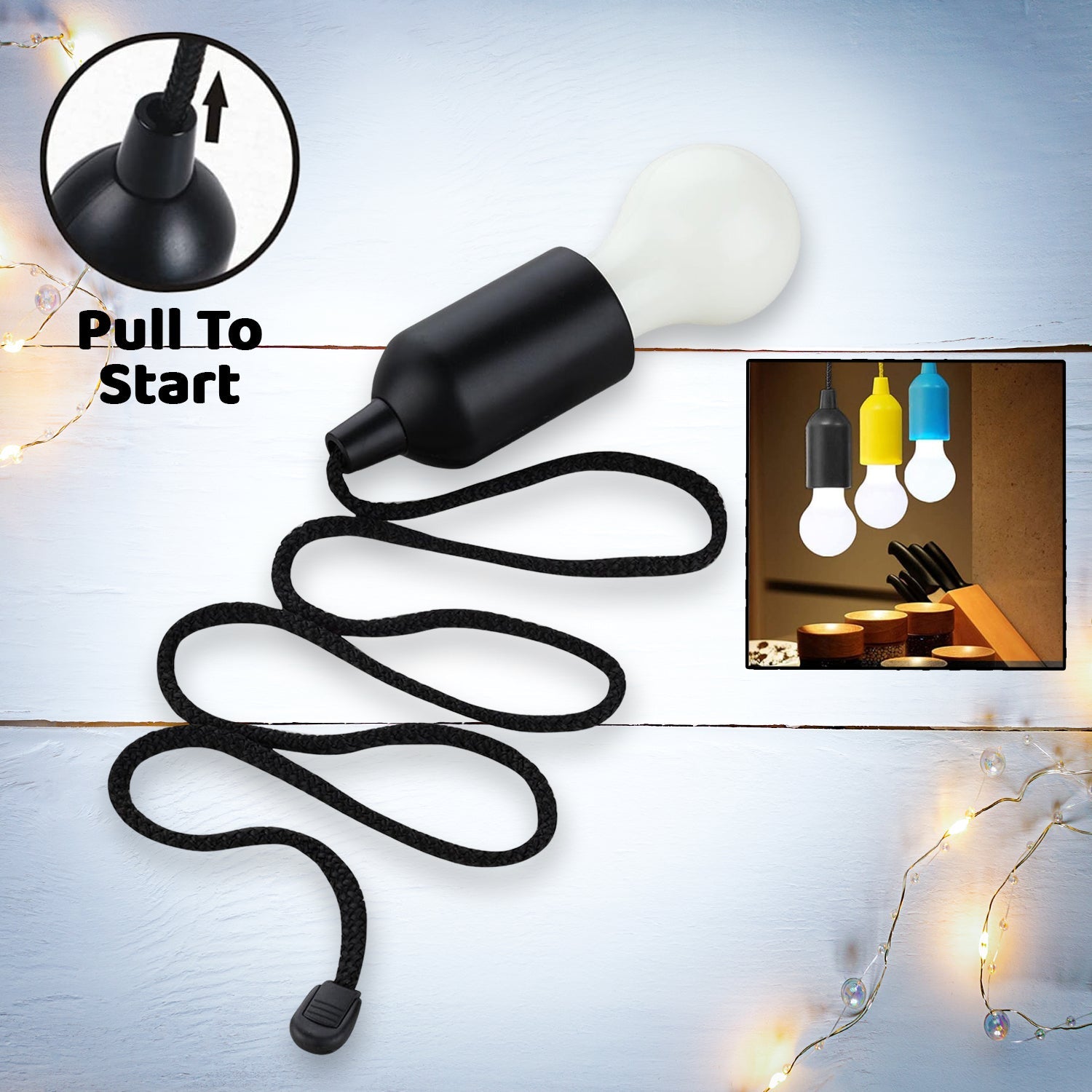 LED Pull Cord Light Bulb – Portable Hanging Light - DanishHubQuirky Home Essentials