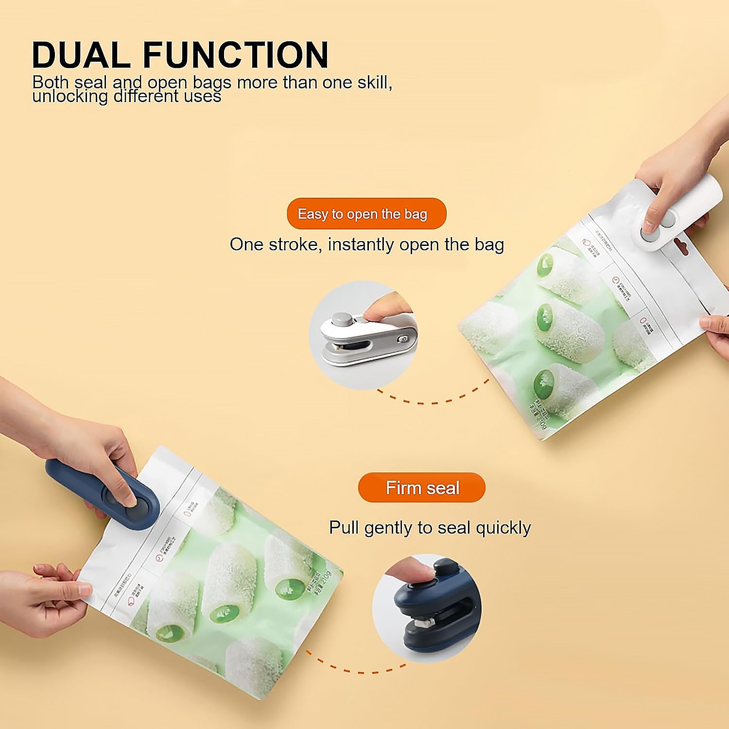 Mini Bag Sealer 2-in-1 Heat Sealer & Cutter | USB Type-C Rechargeable Food Bag Sealing Machine - DanishHub