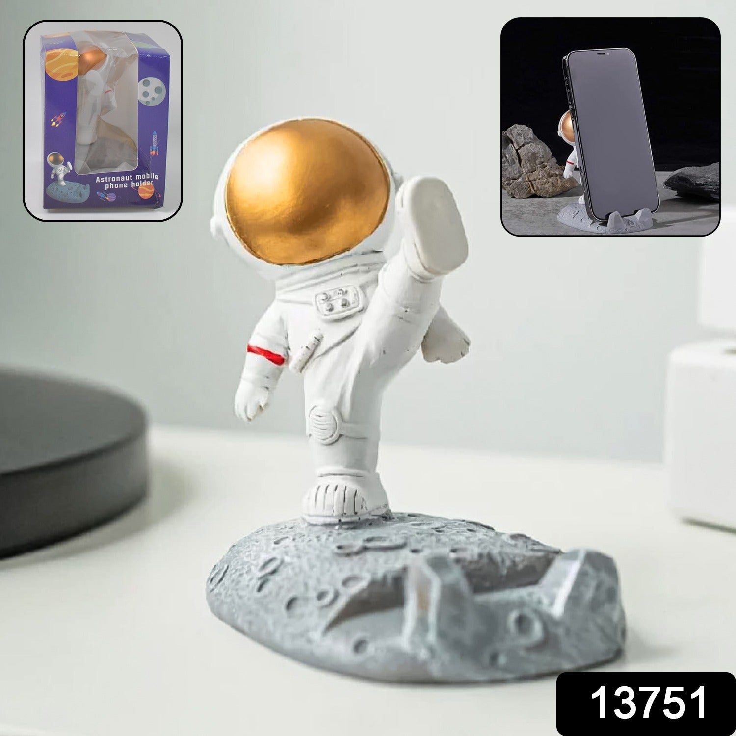Mobile Holder Astronaut Phone Stand Planet Creative Fun 3d Design (1 Pc) - DanishHub