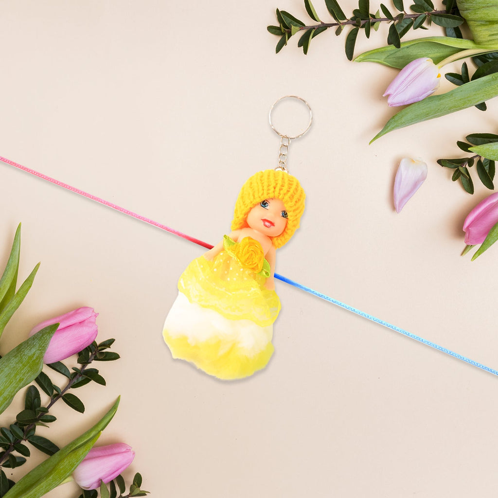 Multifunction Doll Rakhi For Kids Cute Soft Toy Rakhi With Keychain Use Decorative Fancy Rakhi Cum Keyring For Boys Girls - DanishHub