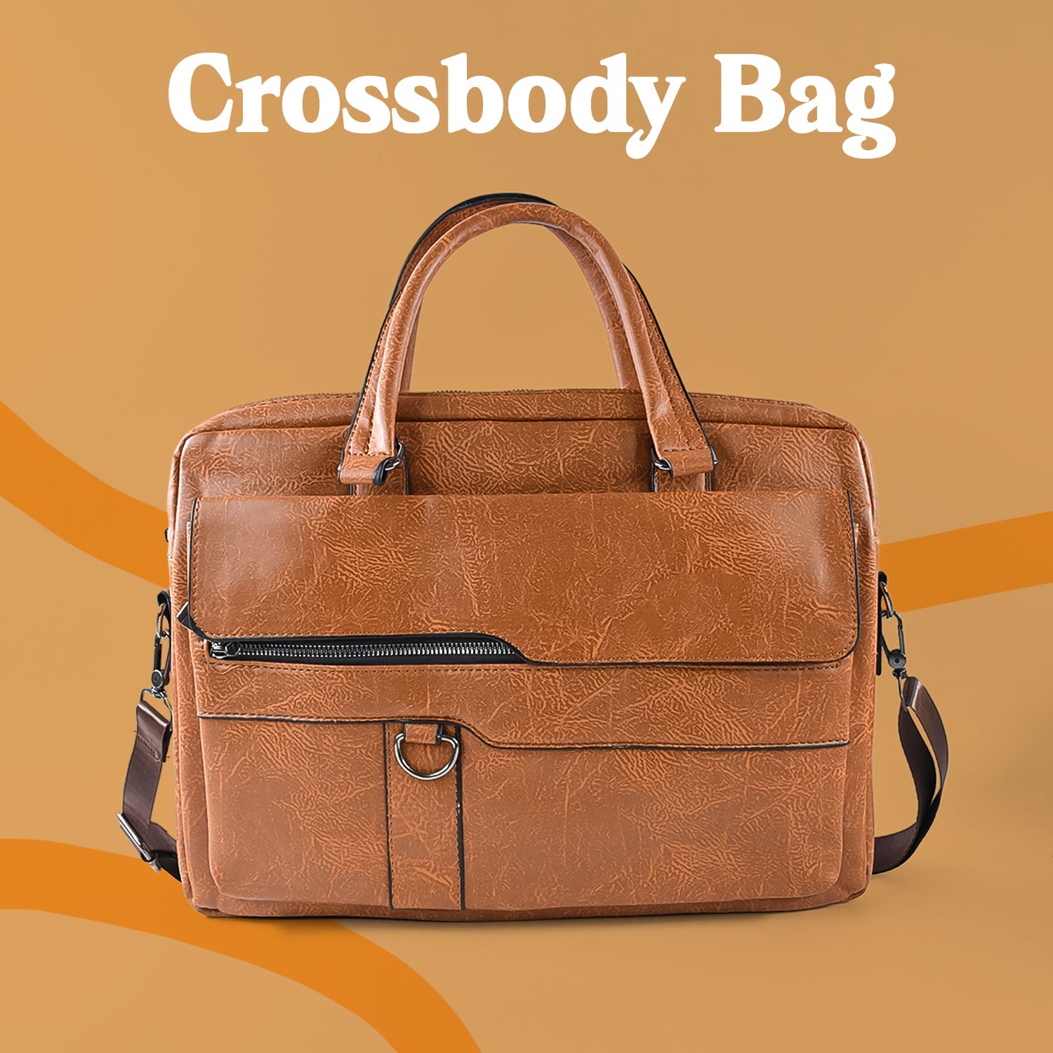 Premium Faux Leather Multipurpose Messenger Briefcase With Shoulder Strap (1 Pc) - DanishHub