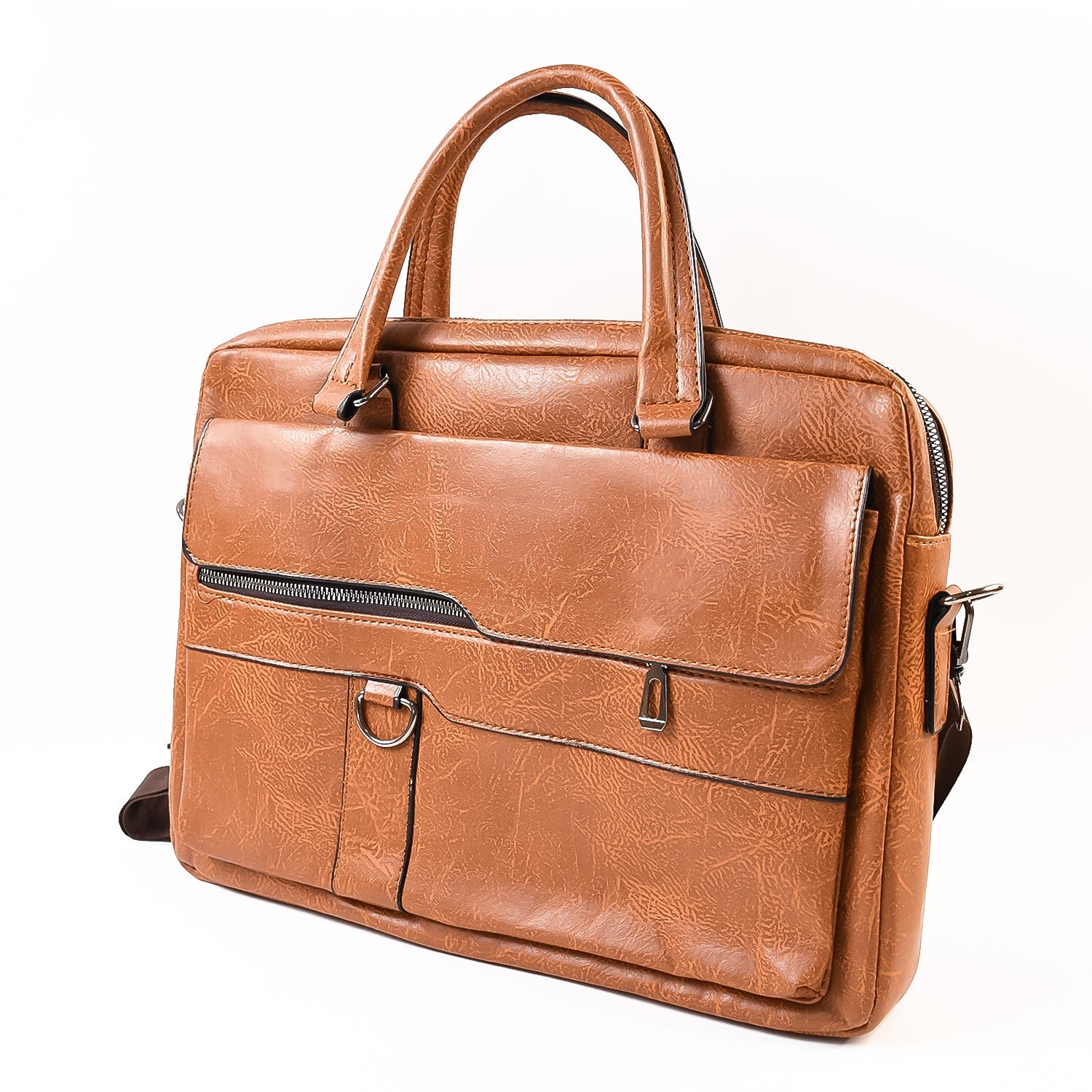 Premium Faux Leather Multipurpose Messenger Briefcase With Shoulder Strap (1 Pc) - DanishHub