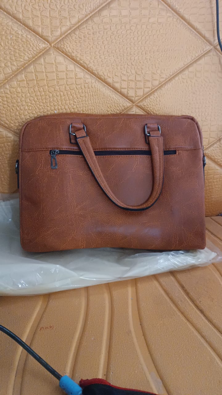 Premium Faux Leather Multipurpose Messenger Briefcase With Shoulder Strap (1 Pc) - DanishHub