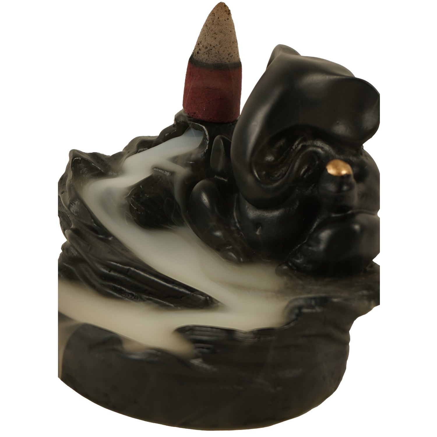 Smoke Fountain Ganesha Idol Decoration Items With 8 Pc Backflow Incense Cones Sticks (1 Pc) - DanishHub