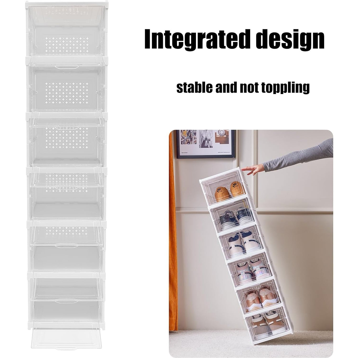 Stackable Multifunctional Storage For Clothes Foldable Drawer Shelf Basket Utility Cart Rack Storage Organizer Cart For Kitchen Pantry Closet Bedroom Bathroom Laundry (6 Layer 1 Pc) - DanishHub