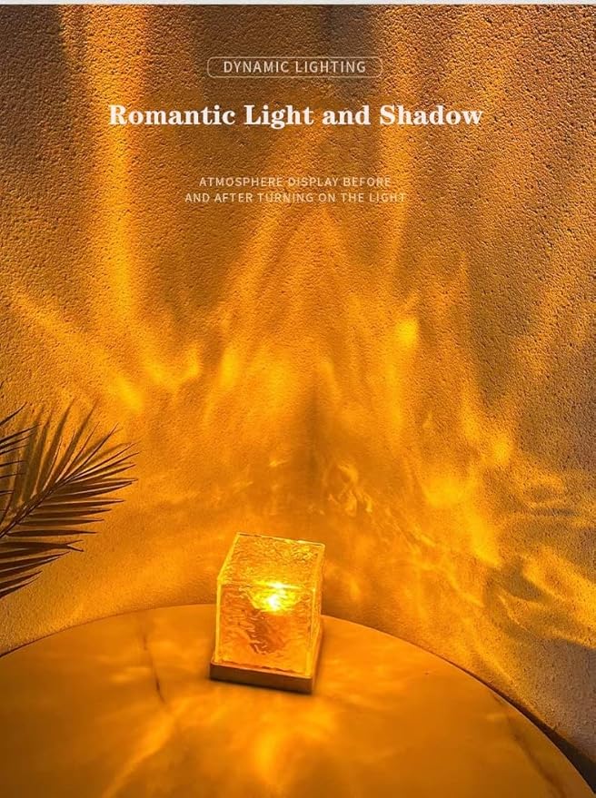 Wave Lamp, Wave Light Cube, Aurora Glow Lamp Crystal Night Light, Romantic Lamp for Room Decor, LED Wave Lights, Room Decor for Kids - DanishHubNight Lights
