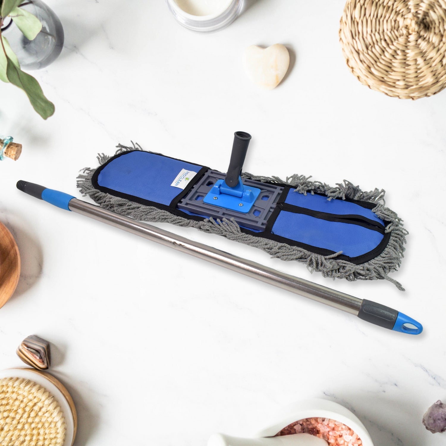 Wet And Dry Cotton Pad Floor Mop With Long Aluminium Handle (1 Pc Large) - DanishHub